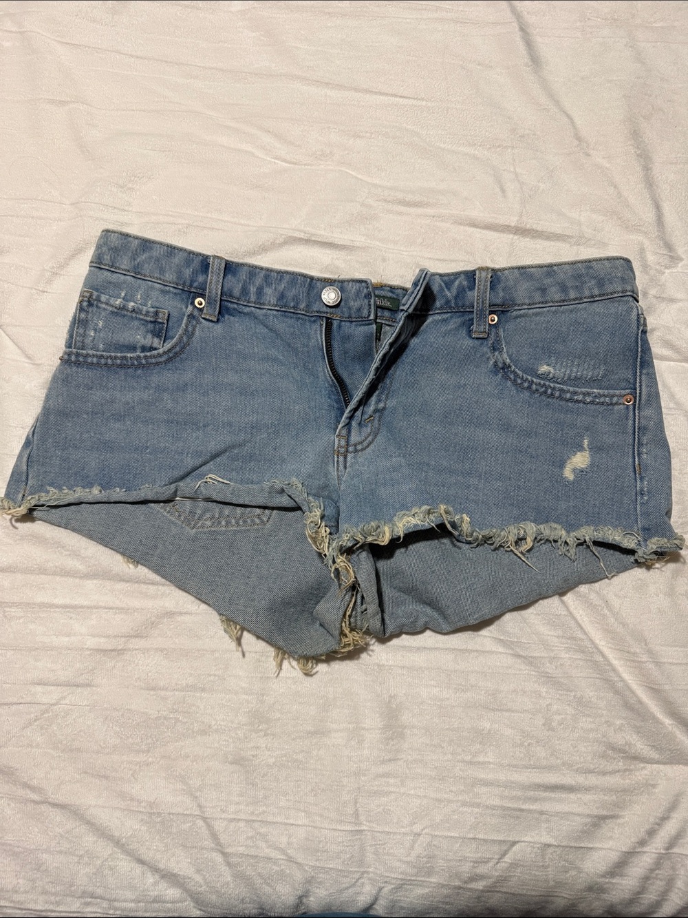 wild fable Distressed Light Blue Denim Cutoff Shorts
